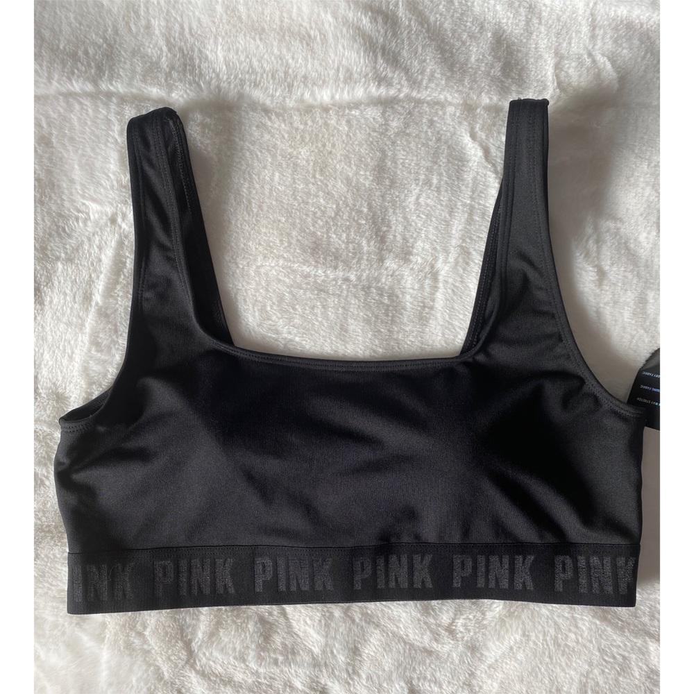 NWT Pink Victoria’s Secret Black Sports Bra
